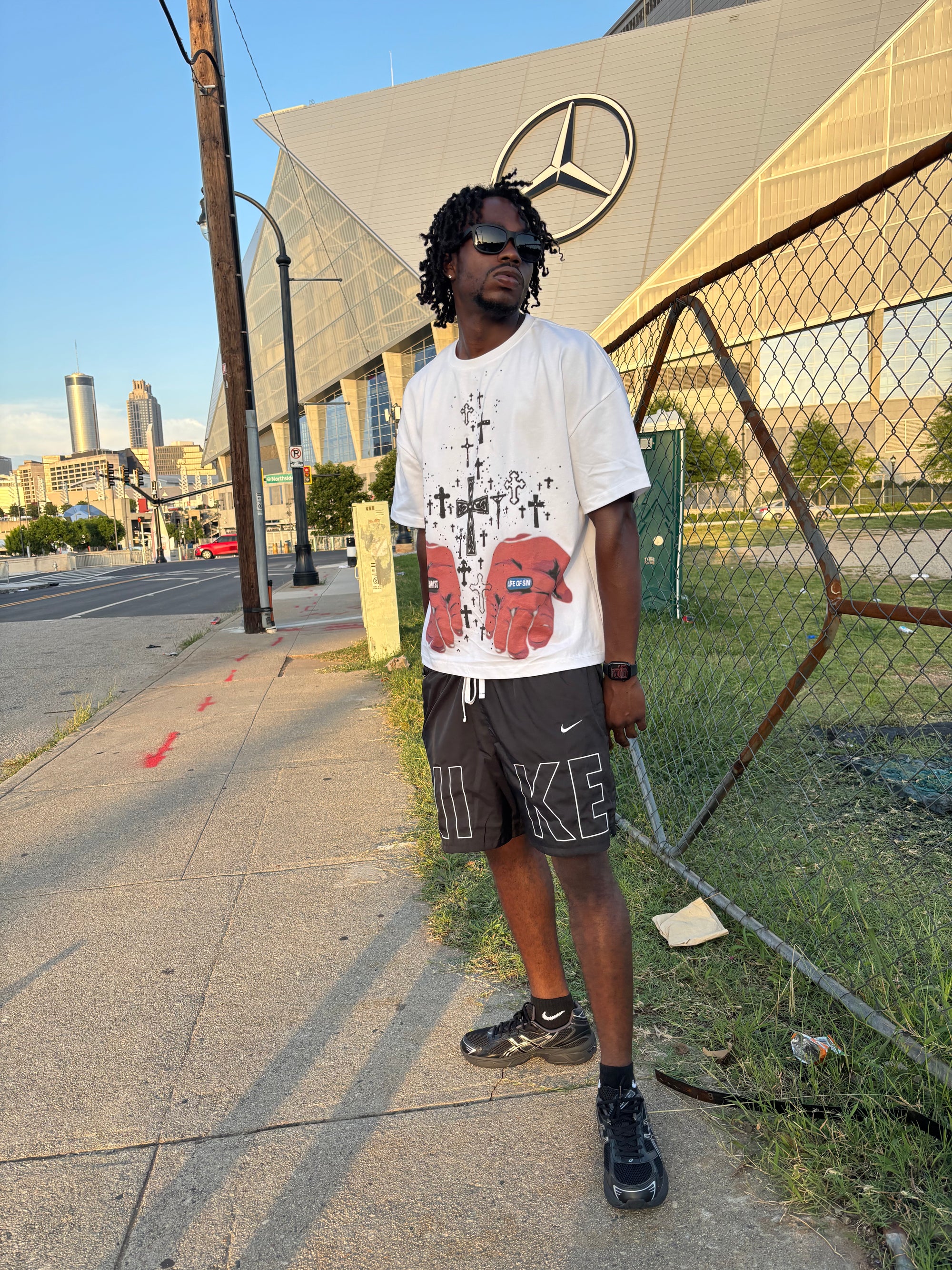LNF Matrix Oversized T-shirt Black and Blue
